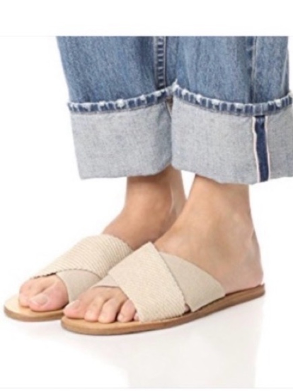 Rag & Bone Linen Combo Keaton Slide Sandals